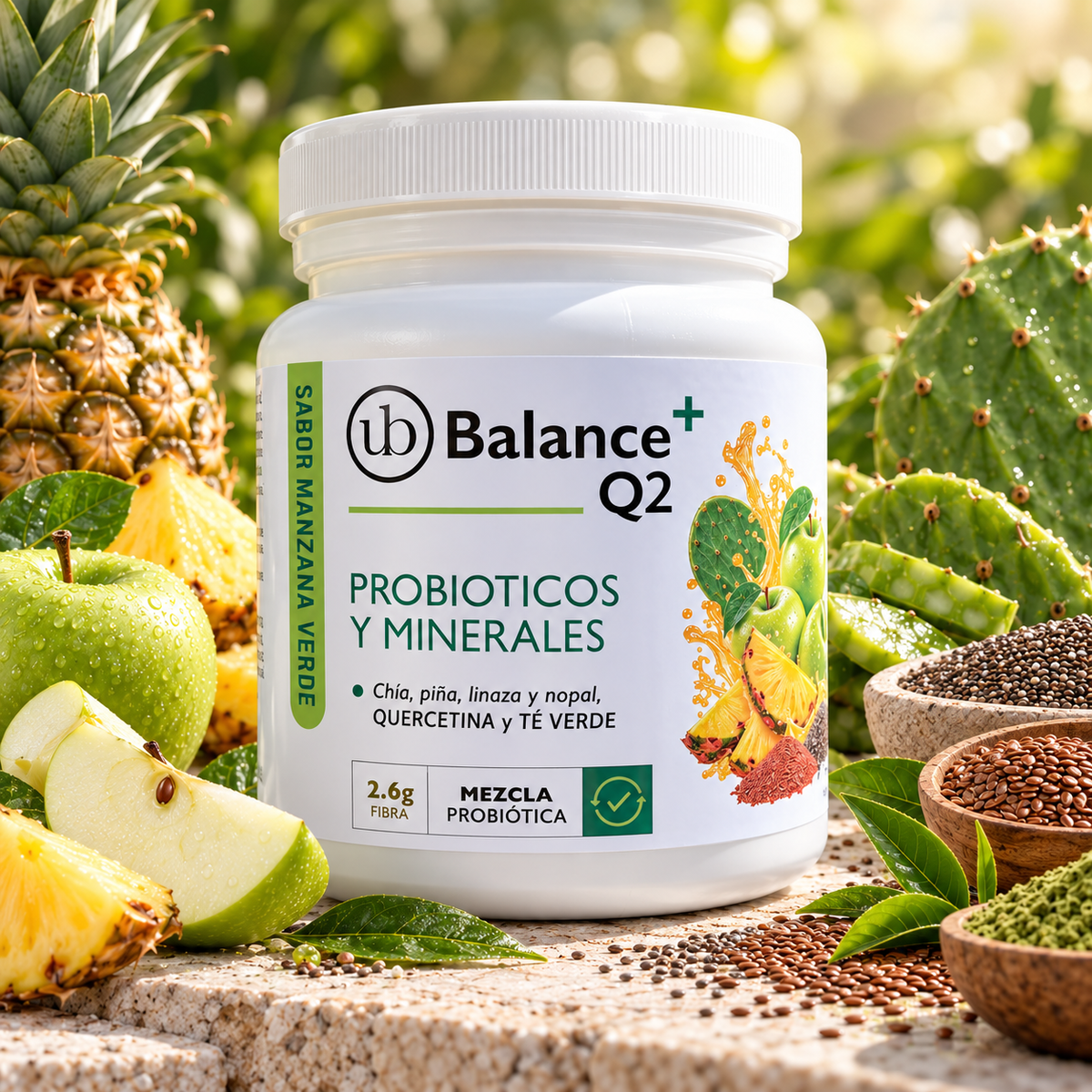 UB Balance+ Q2 – Fibras, Probióticos y Minerales | Manzana Verde