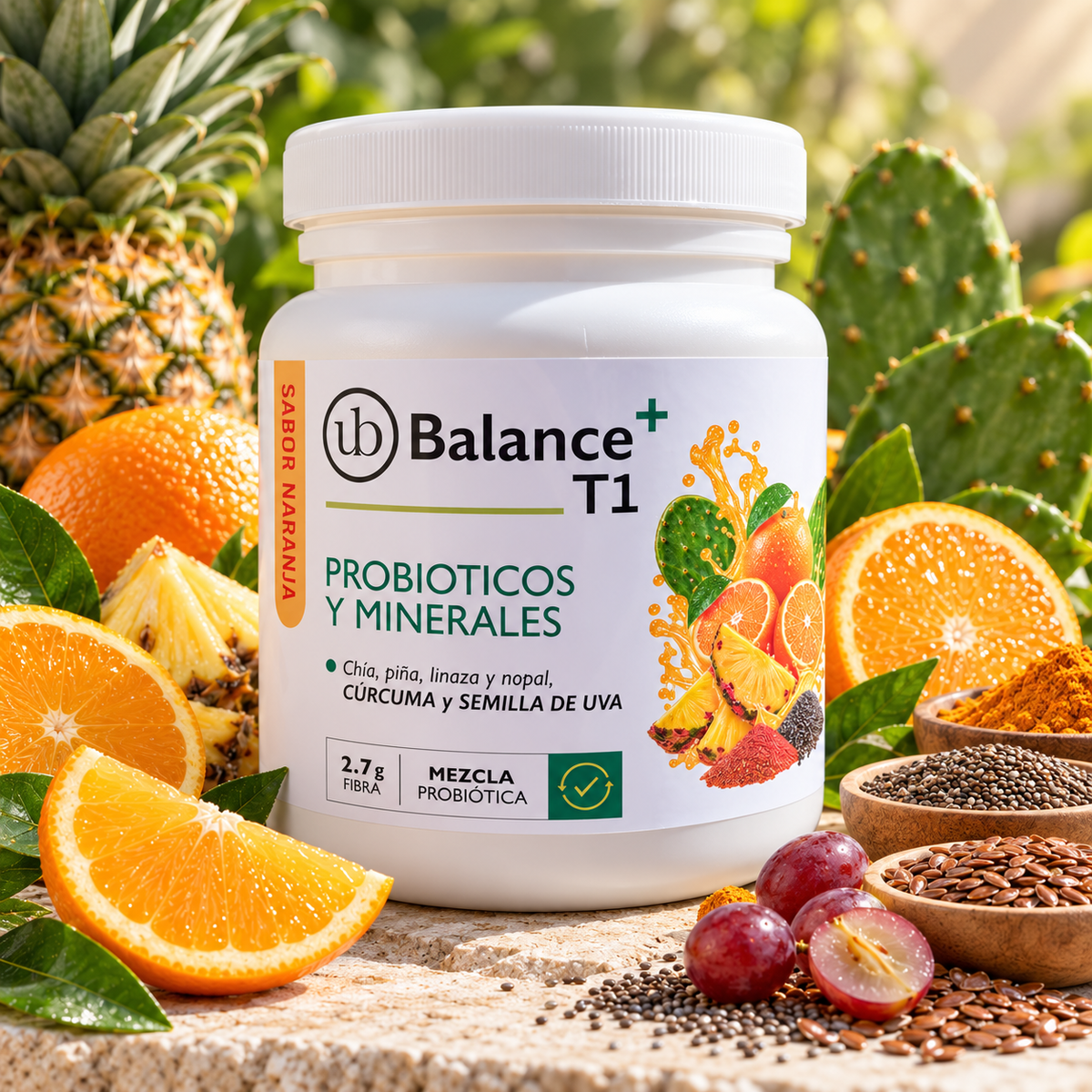 UB Balance+ T1 – Fibras, Probióticos y Minerales | Naranja